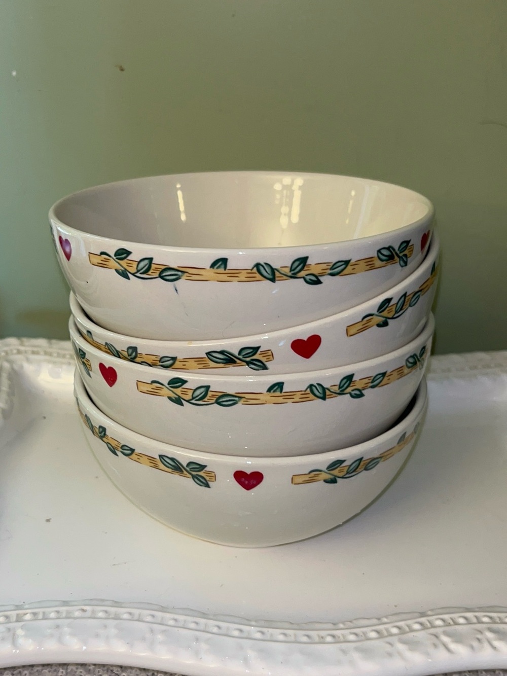 Thomson Pottery"Birdhouse" pattern Bowls Set of 4